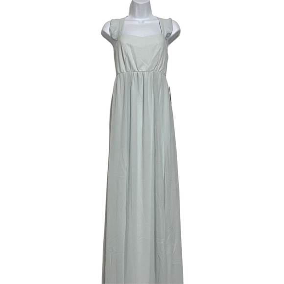 Show Me Your MuMu Women’s Maxi Flutter Strap Sleeves Bridesmaid Dress Size Large - Picture 2 of 12